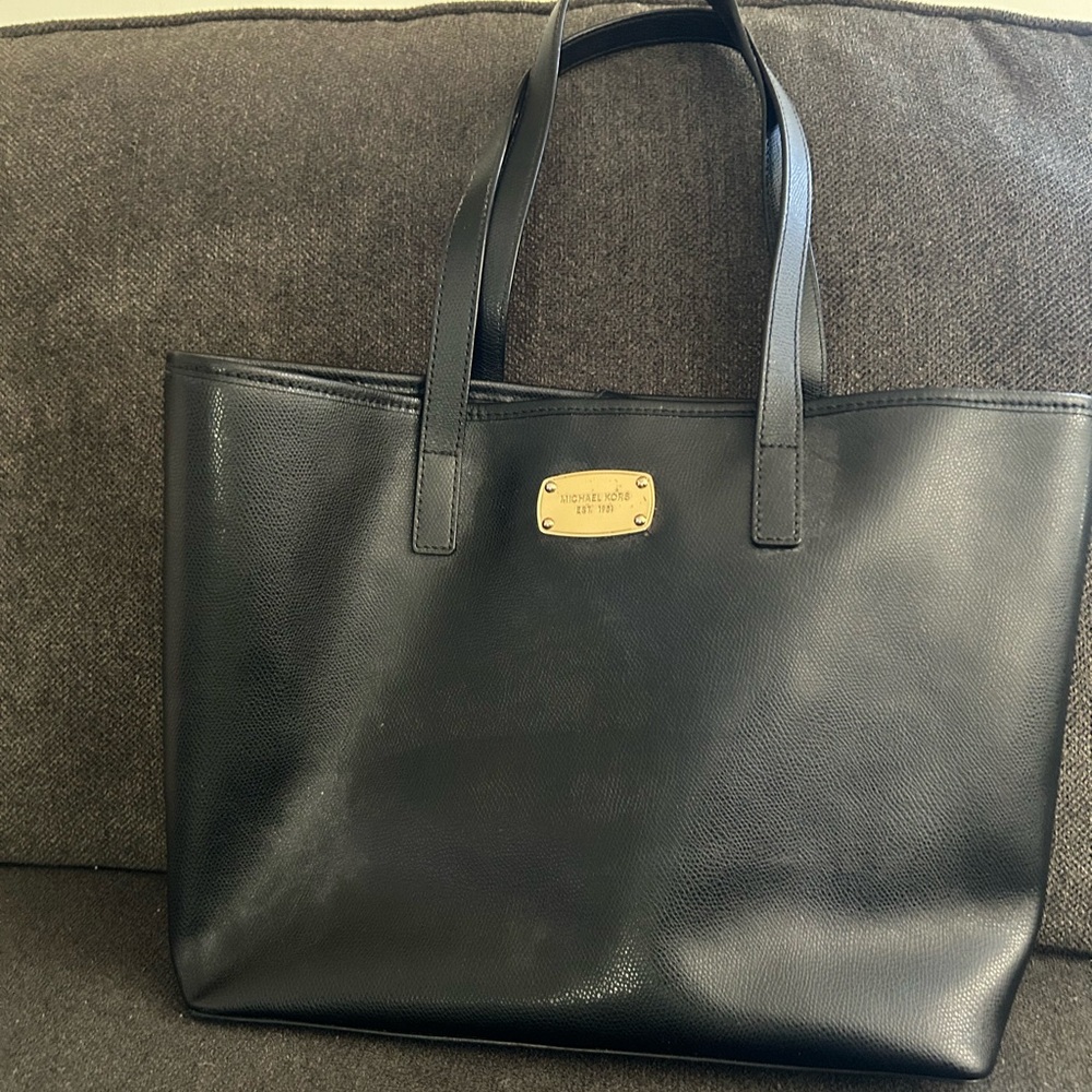 Michael Kors Black Leather Tote Bag
